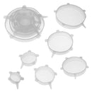 12pcs Heat Resistant Silicone Stretch Lids Food Wrap Bowl Pan Cover(White) SN9F