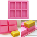 6 Cavity Plain Rectangle Soap Mold Silicone Craft DIY Making Homemade Cake Tool