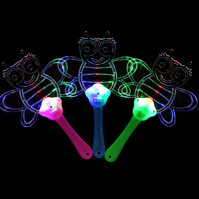 1Pc Luminous kids LED fan lighting up toys children flashing party props gif_ly