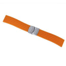 Orange Silicone Rubber Watch Strap Band Deployment Buckle Waterproof 20mm