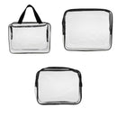 3/pack Portable PVC Makeup Bag Organizer Travel Toiletry Bag with Handle