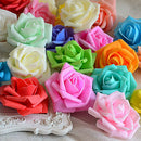 100Pcs Foam Rose Head Artificial Flower Bouquet Wedding Decor Blue+Rosy