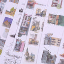 2Sheets Creative Buildings Diary Scrapbook Decoration DIY Stickers Toys Gift JR