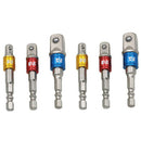 6xSocket Bit Adapter Hex Drill Nut Driver Power Extension Bar 1/4" 3/8" 1/2"