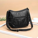Solid Women Messenger Washed PU Leather Crossbody Bags Shoulder Handbags A