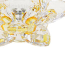 Crystal Lotus Flower Crafts Paperweights Buddhist Feng Shui Ornaments Yellow