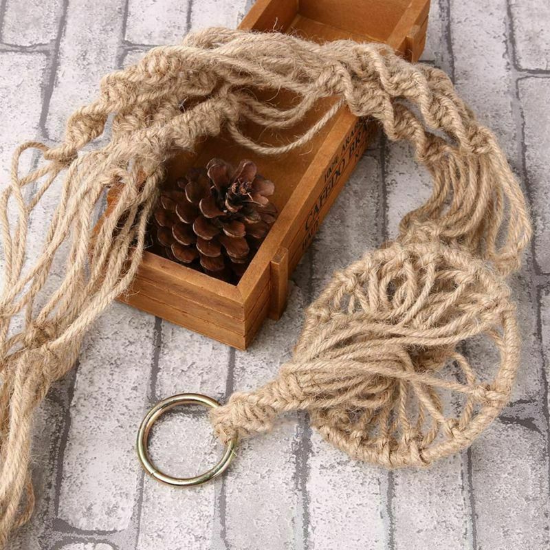 Handmade Macrame Plant Hanger Flower Pot Holder Pot Lifting 4 Leg String Ro
