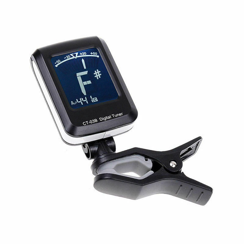 Clip-on Digital Electronic Chromatic Tuner Bass Ukulele Acoustic Guitar LCD FNJ