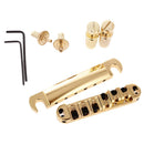 Roller Saddle Bridge Set w/ Posts Wrench For Les Paul Electric Guitar Golden