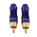 2PCS Universal Audio Video Cable RCA Plug TV Cable Adapter Connector Blue
