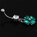 Retro Crystal Clover Navel Piercing Sexy Belly Button Ring Body Piercing ME