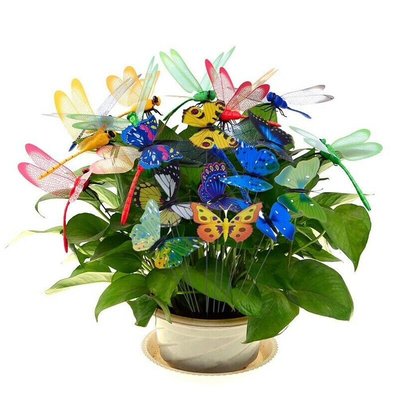 10 loaded garden butterfly piles, 12 garden dragonflies , garden decoration