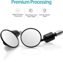 Universal Handle Bar End Round Rear View Side Mirrors 7/8" Black Motorcycle B5L7