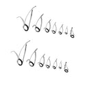 14pcs Stainless Steel Fishing Rod Double Leg Guides Tip Repair Kit Eye Rings