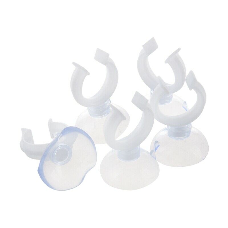 5 Pcs Aquariums Clear Plastic Air Stone Tubing Holder Suction Cups O2F9