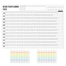 2020 Year Plan Block Daily Planner Paper Wall Calendar w/ 2 Sheets Stickers Delu