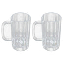 2Pcs Clear Acrylic Shatterproof Home Durable Plastic Drinking Beer Mug 650ml