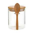 Food Storage Glass Jar Clear Sealed Canister Container with Lid and Spoon f