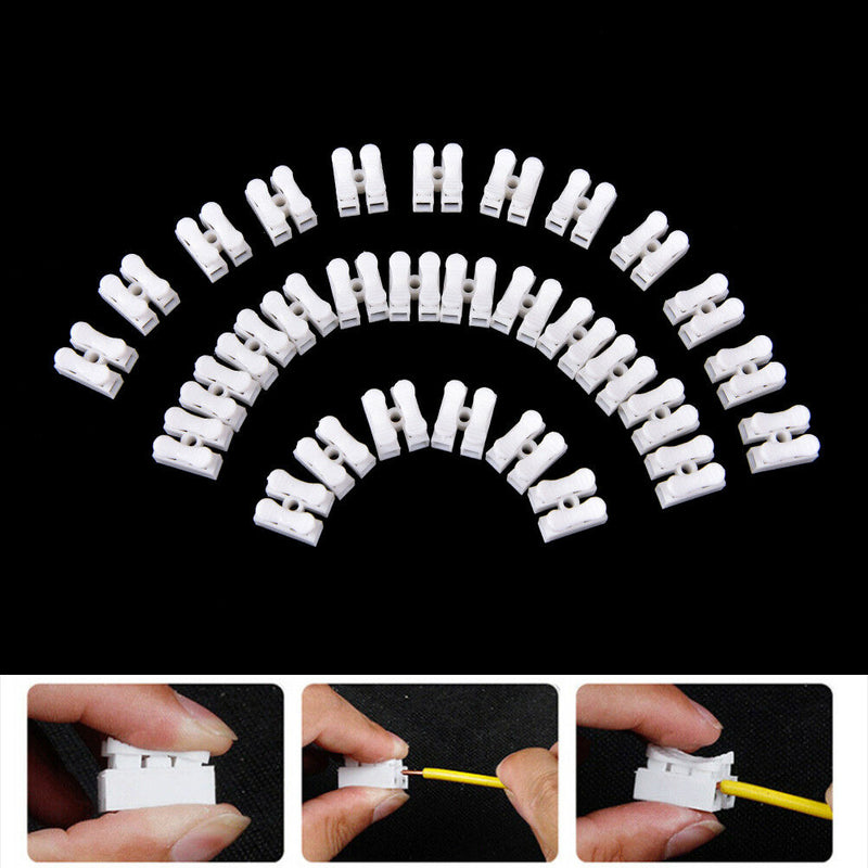 30x Self Locking mini 2Pin Cable Connectors Quick Splice Lock Wire Terminals gN
