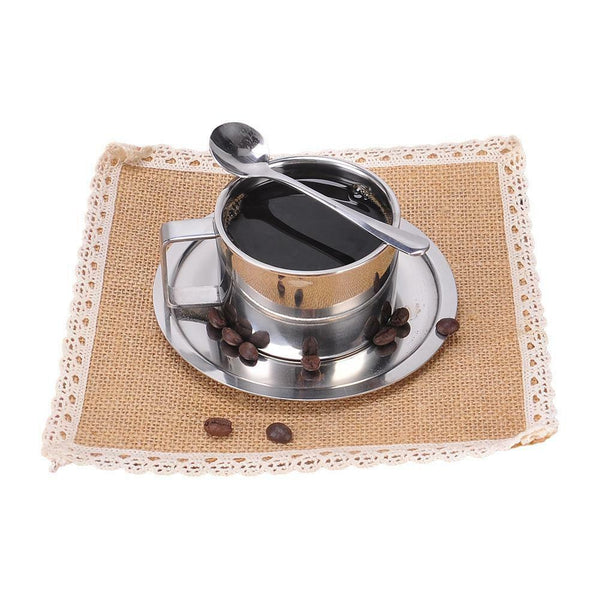 Stainless Steel Coffee Tea Mug Cup Set Camping Travel Outdoor Drinking Picnic
