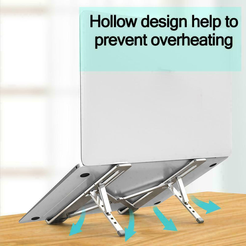 1* Portable Laptop Stand Aluminum Foldable Holder 4 Cooling Height Levels S5J8