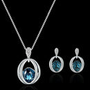 Necklace Earrings Crystal Elegant Women Jewellery Set of Crystal Pendant Ne U4M3