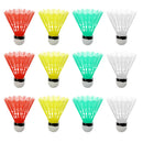 12Pcs Colorful Plastic Badminton Shuttlecocks Balls Sport Training Aids Game