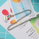 5X(Best Friends Necklace A Pair Enamel Puzzle Rainbow Cloud Pendant Neckla J9A7)