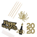 4pcs Cake Topper Happy New Year 2020 Champagne Fireworks Cake Inserts  OZ