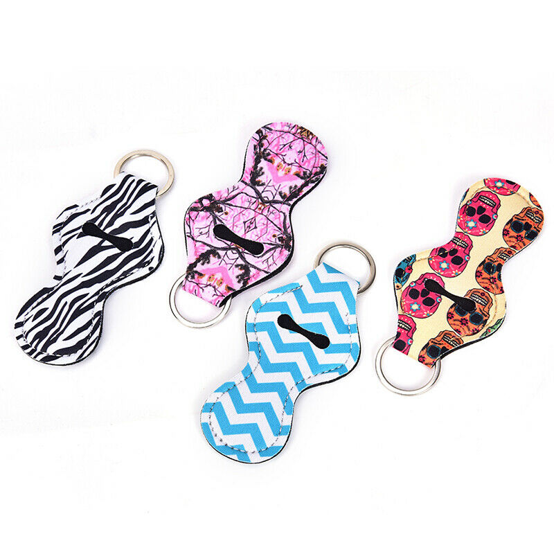 Waterproof Neoprene Floral Lipstick Chapstick Lip Balm Holder Bag Key Ch_AUA Bj