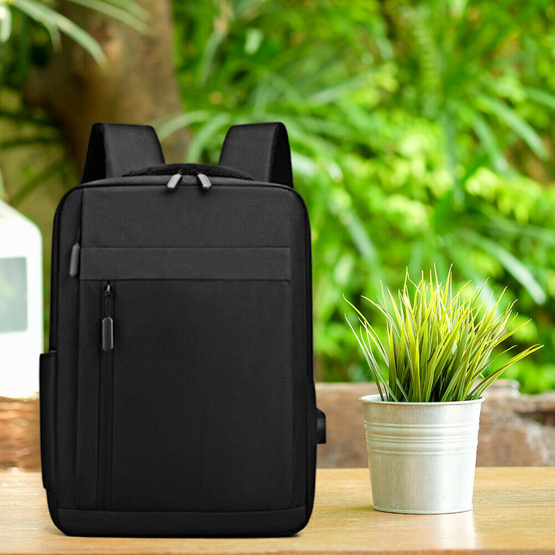Nylon Backpack Men Women Laptop Mochila Big Capacity Travel Bagpack (Black)