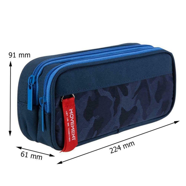 Pencil Case Large Capacity Double Zipper Waterproof Desk Organizer Pouch A#S