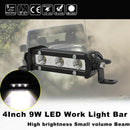 4inch 9W 3 LED 6000K Spot Beam Work Light Bar Lamp Suv Boat Offroad Truck M3c