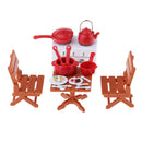 1:12 Modern Plastic Picnic Stove, Pot, Table and Chairs Furniture Fairy Garden