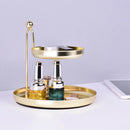 1X(Iron Double Layer Storage Tray Sundries Snacks Jewelry Cosmetic Display