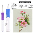 DIY Embroidery Knitting Punch Needle Pen Magic Sewing Tool Kit+50 Threads Set//