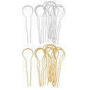 10 Pieces Metal White K Tone U Shaped Hair Pins Hair Style Hair Pins Wave Style