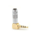 Metal Stereo 3.5mm 4 Pole 90 Degree Repair Headphone Jack Plug Cable Solder OHK