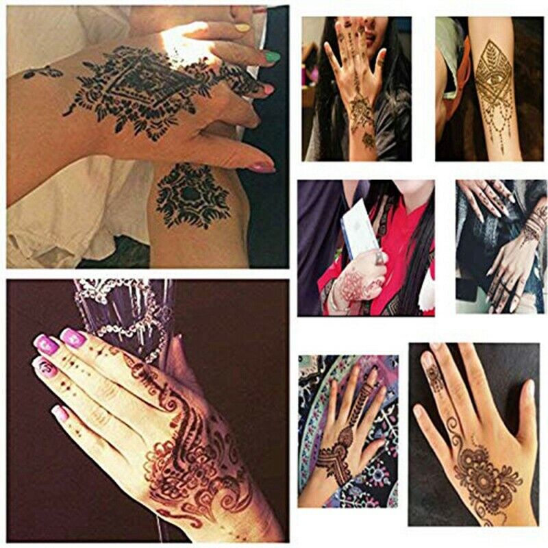 Henna Template Tattoo (16 Photos) Self-Adhesive Beautiful Body Art Template X3V7