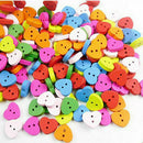 50 pcs Colorful Wooden Buttons Sewing Scrapbooking Craft J5W8