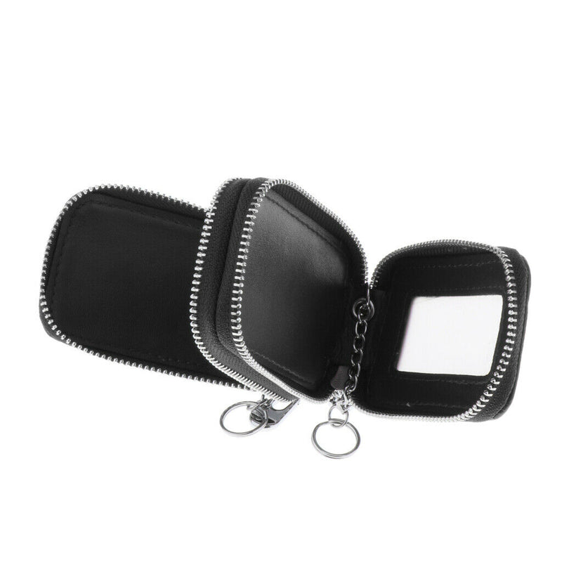 Mens PU Leather Car Key Case Key Holder Key Organizer Wallet Black
