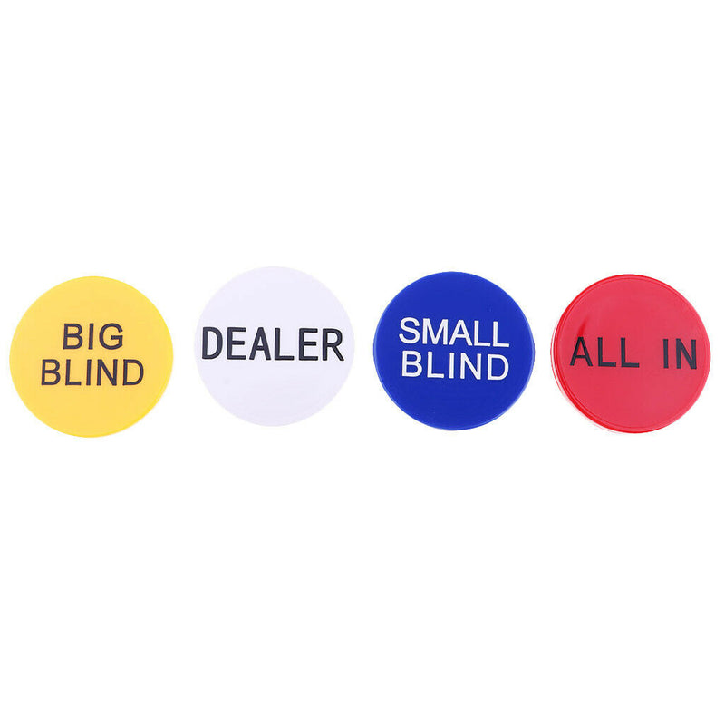 4pcs/set Dealer Button + Little & Big Blind All In Poker Chip Casino Quality