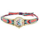 Women Girl Hand Braided Bracelet Butterfly Quartz Watch (Color 1)