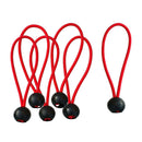 6pcs 6" BALL BUNGEE CORD Tarp High Elastic Tie Down Canopy Fastening Loops Red