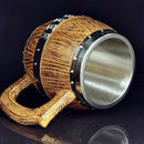580MLHandmade  Wooden Barrel Beer Mug Bucket Shaped Drinkware Cocktail Mug
