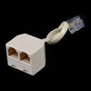 1Pc telephone RJ11 male line to double female jack filter splitter adapter M&O