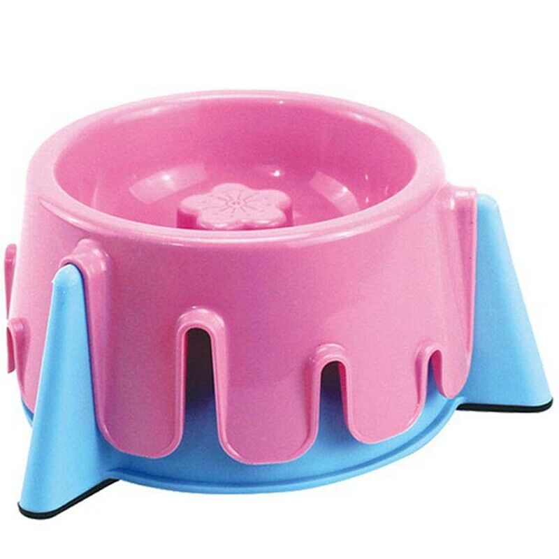 Pet Slow Food Feeder Height Adjustable Lovely Cake Shape Durable Multifunct