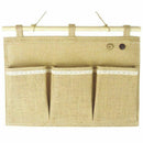 Linen Fabric Wall Door Closet Hanging Storage Bag Organizer (3 Pockets)
