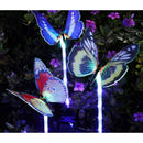 2 Pieces Solar Power LED Whimsical Butterfly Stake 7 Colors Changing Animal