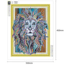 5D DIY Special-shaped Diamond Painting Cross Stitch Craft Kit (R8026 Lion)